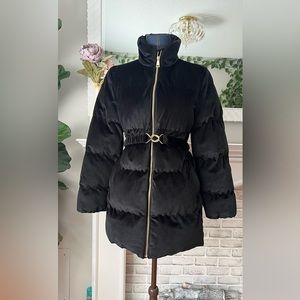 Express velvet velour belted coat